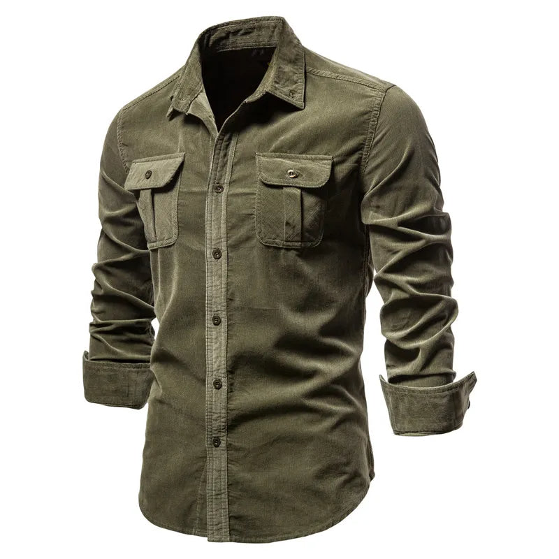 Men's Textured Corduroy Button-Down Shirt