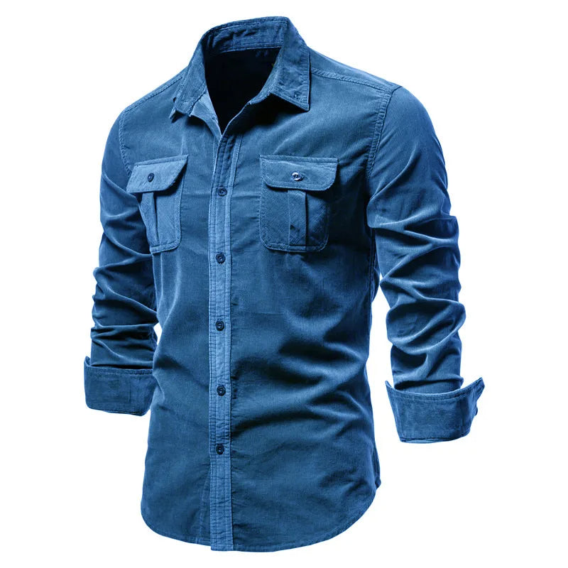 Men's Textured Corduroy Button-Down Shirt