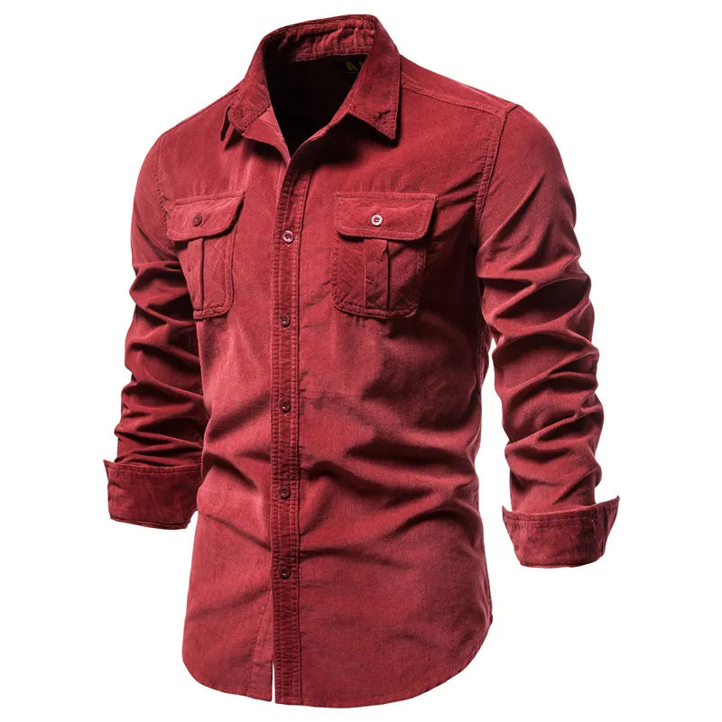 Men's Textured Corduroy Button-Down Shirt
