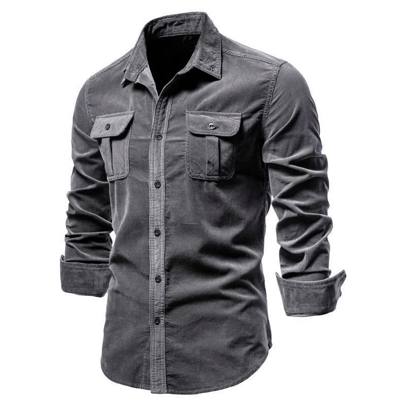 Men's Textured Corduroy Button-Down Shirt