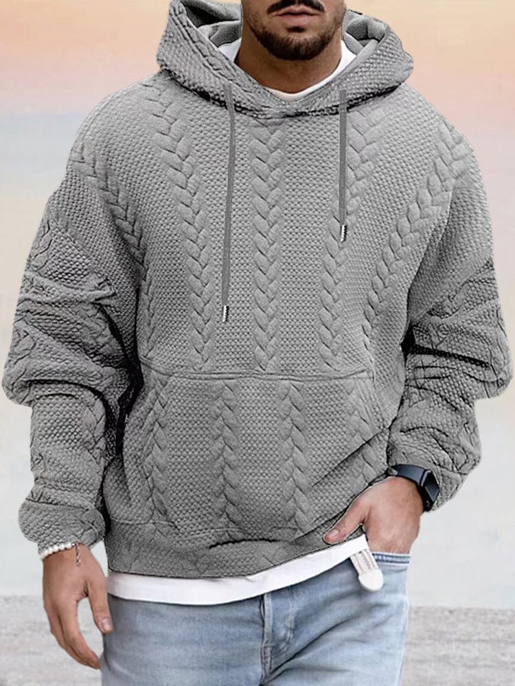 Men's Textured Cotton Blend Hoodie