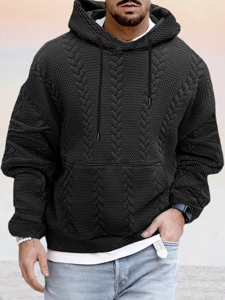 Men's Textured Cotton Blend Hoodie