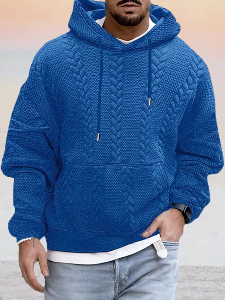 Men's Textured Cotton Blend Hoodie