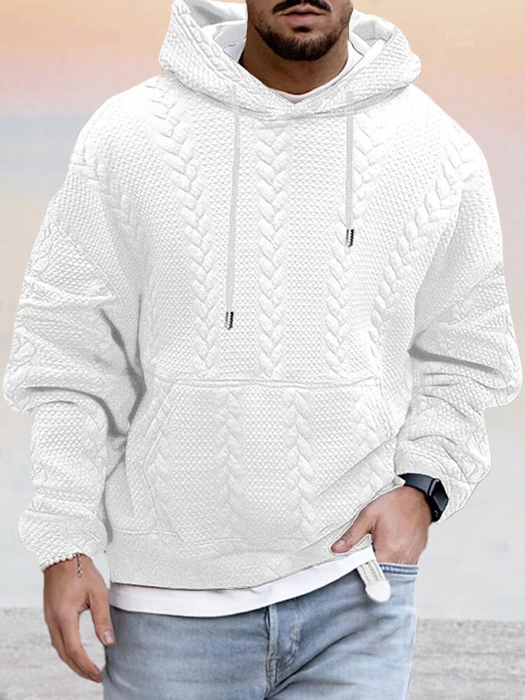 Men's Textured Cotton Blend Hoodie