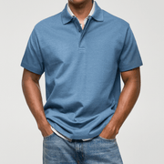 Men's Textured Cotton Blend Polo Shirt