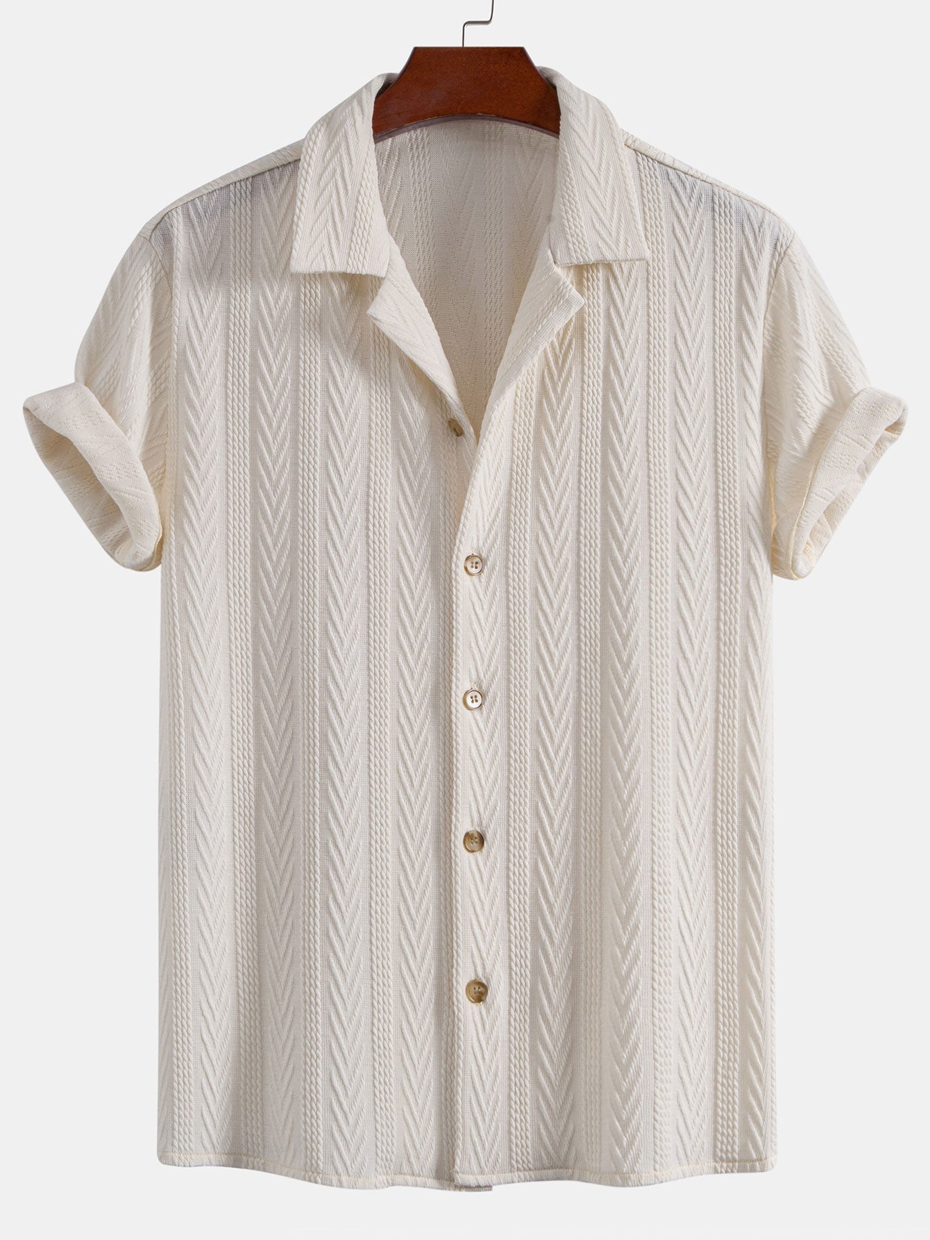 Men's Textured Cotton Short-Sleeve Summer Set