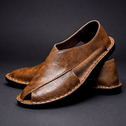 Men's Textured Faux Leather Slip-On Mules