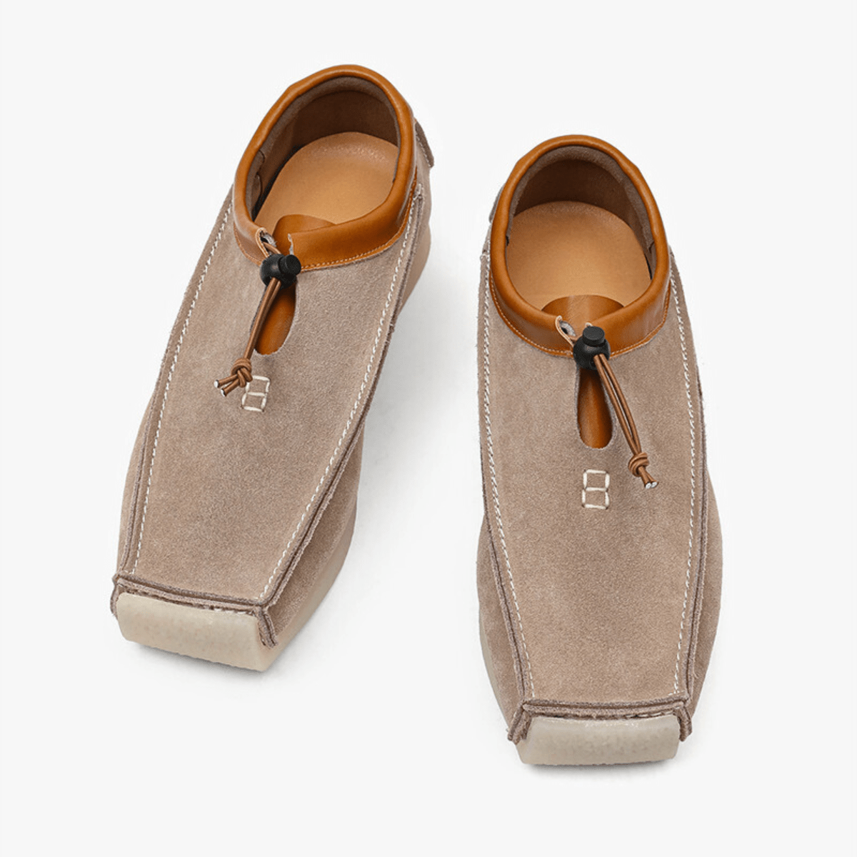 Men's Textured Faux Leather Square Toe Loafers