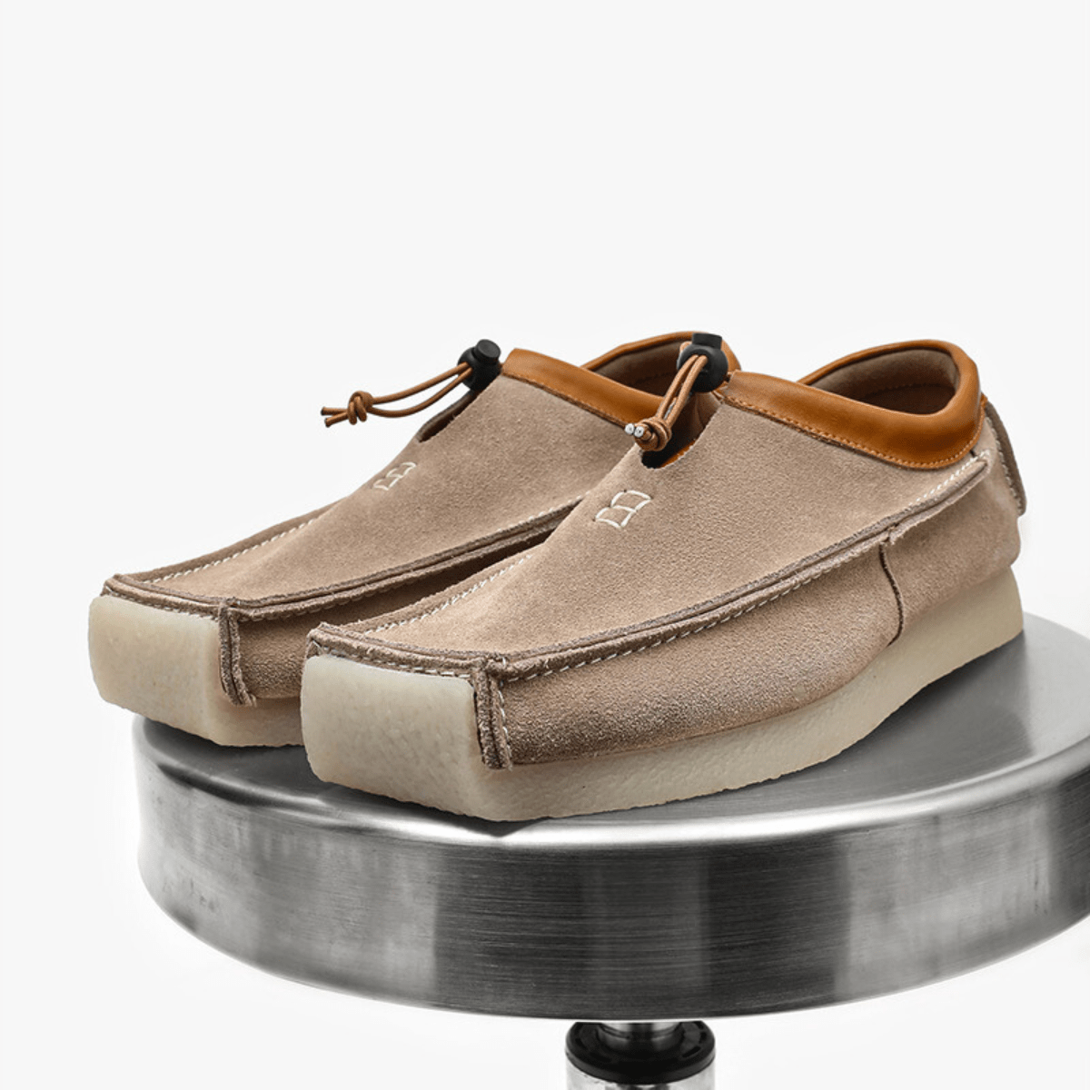 Men's Textured Faux Leather Square Toe Loafers