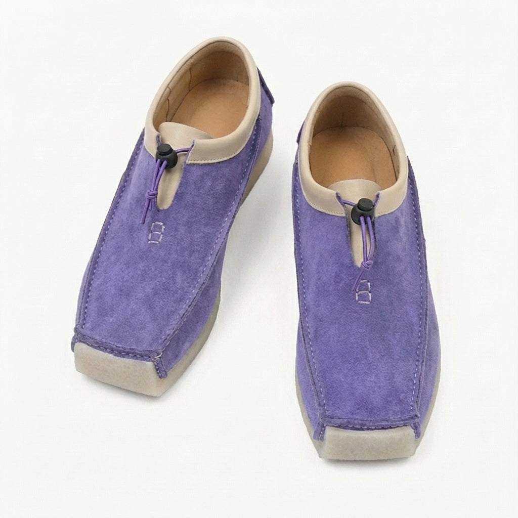 Men's Textured Faux Leather Square Toe Loafers