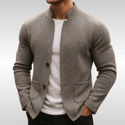 Men's Textured Knit Cardigan Sweater