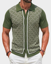 Men's Textured Knit Polo Shirt