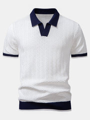 Men's Textured Knit Polo Shirt