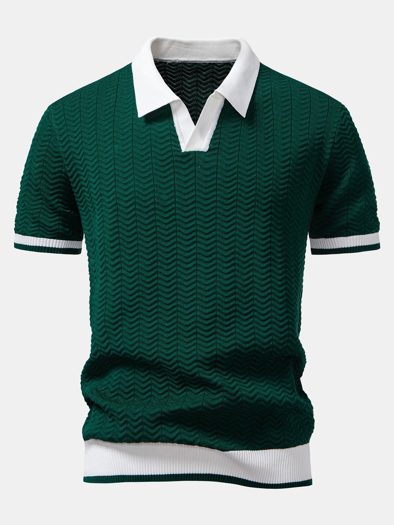 Men's Textured Knit Polo Shirt