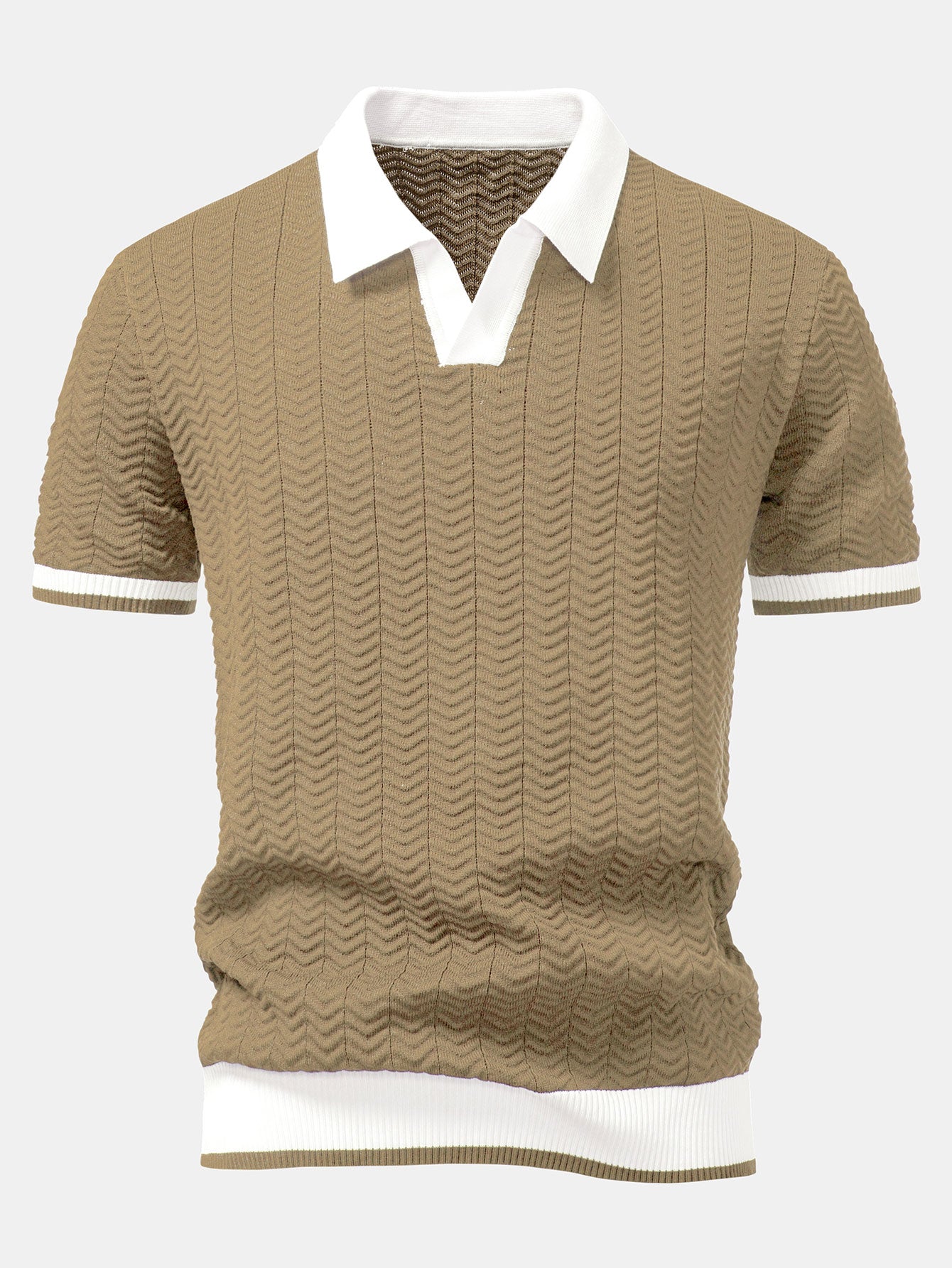 Men's Textured Knit Polo Shirt