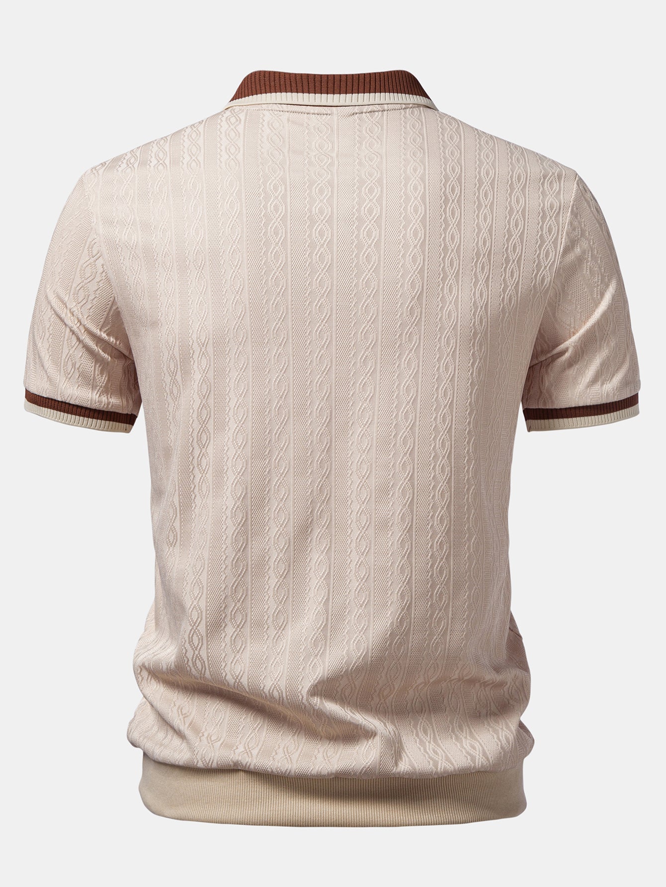 Men's Textured Knit Polo and Tapered Trousers Set