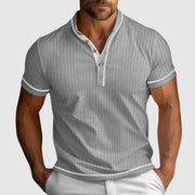 Men's Textured Knit Short Sleeve Henley Shirt