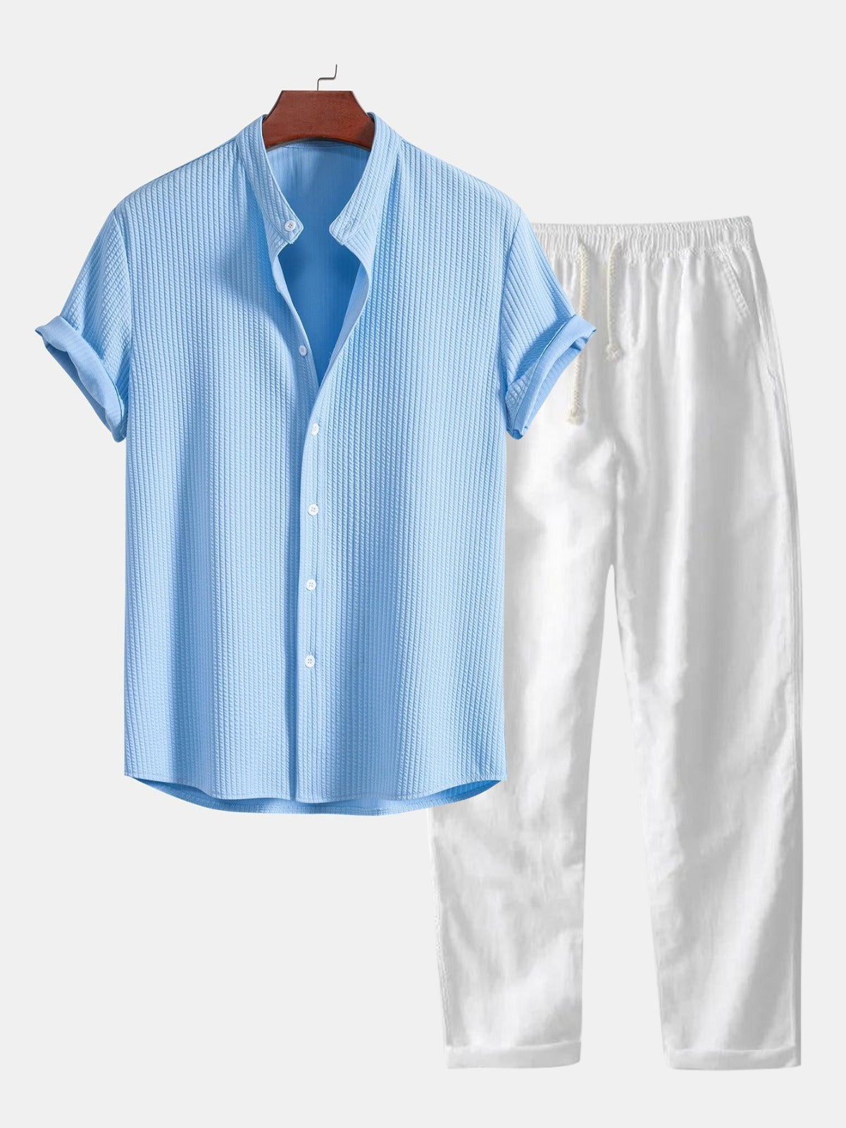 Men's Textured Knit Short Sleeve Shirt