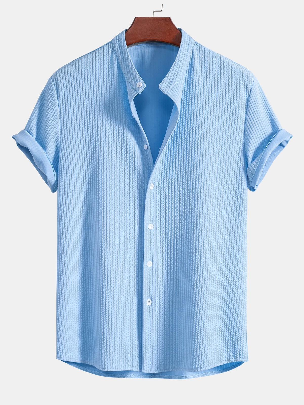 Men's Textured Knit Short Sleeve Shirt
