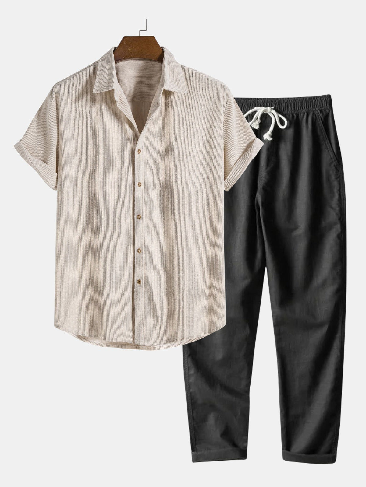 Men's Textured Knit Short Sleeve Shirt