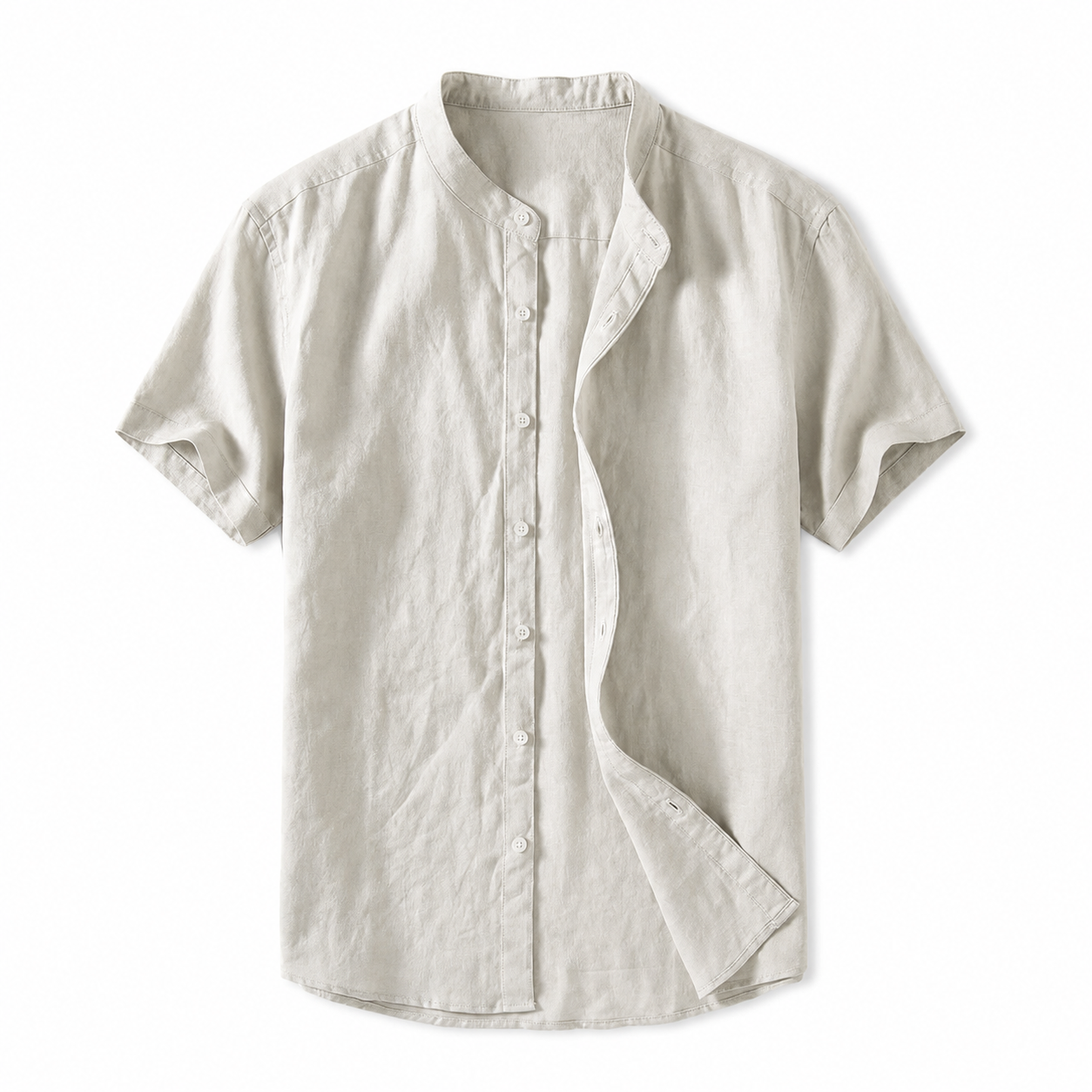 Men's Textured Linen Short Sleeve Shirt