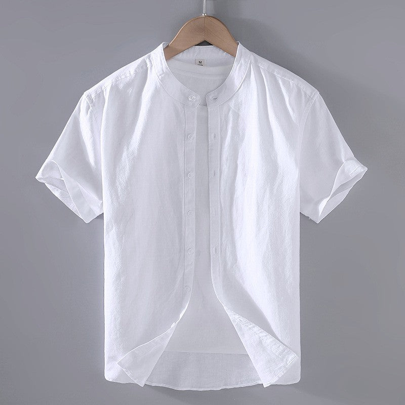 Men's Textured Linen Short Sleeve Shirt