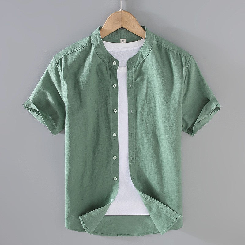 Men's Textured Linen Short Sleeve Shirt