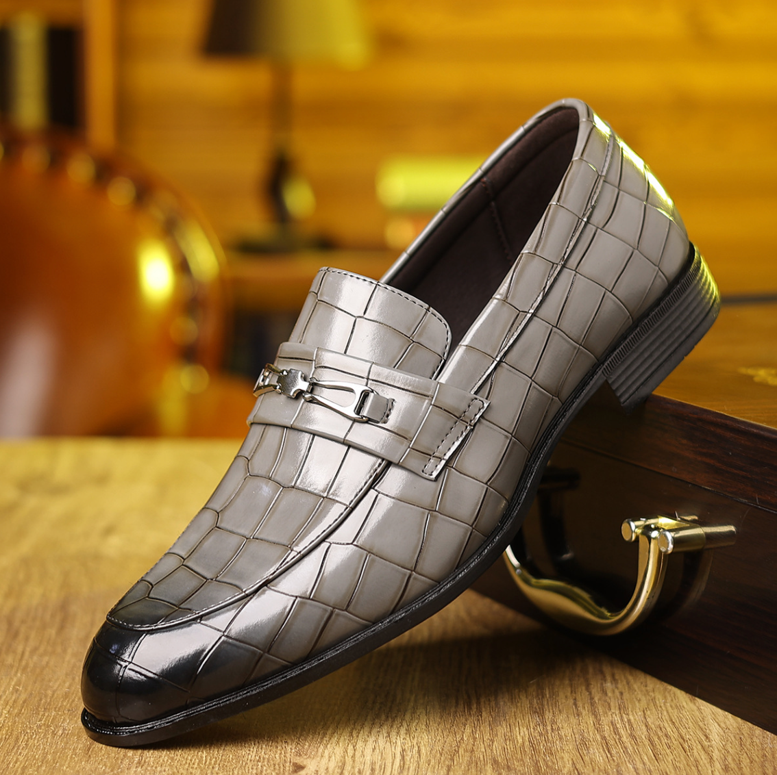 Men's Textured Slip-On Dress Shoes