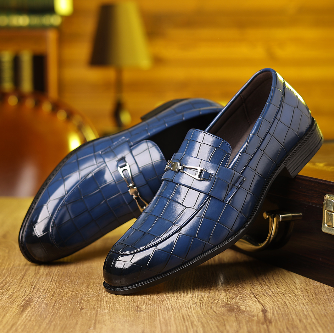 Men's Textured Slip-On Dress Shoes