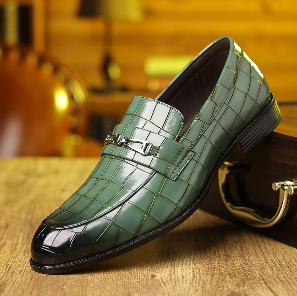 Men's Textured Slip-On Dress Shoes