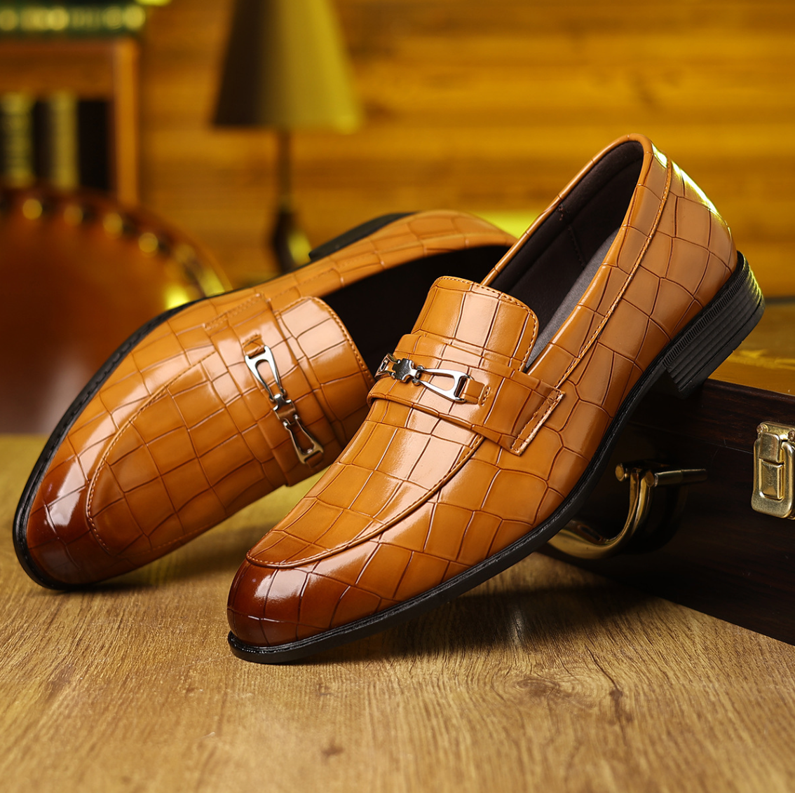 Men's Textured Slip-On Dress Shoes