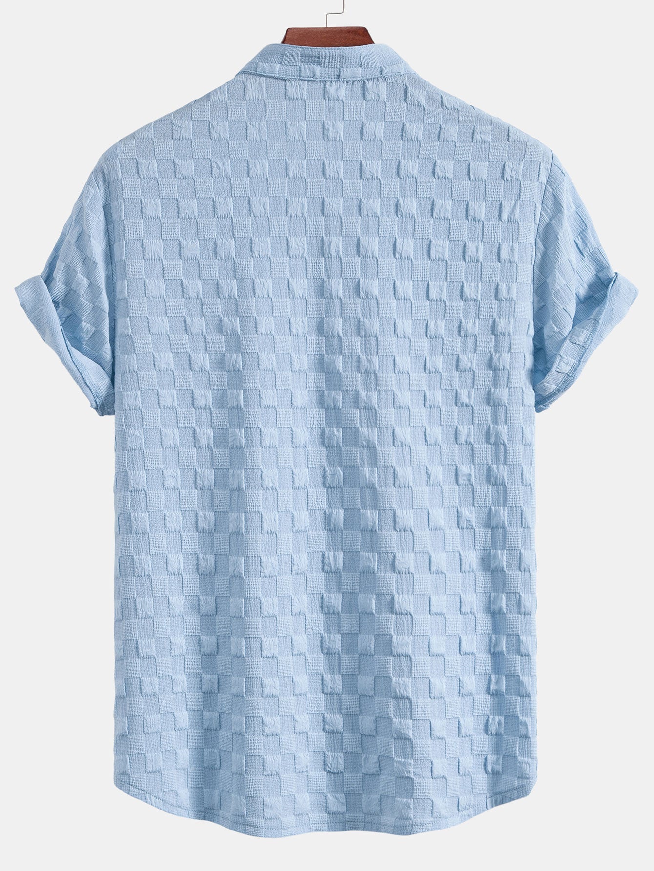 Men's Textured Woven Turtleneck Shirt and Shorts Set