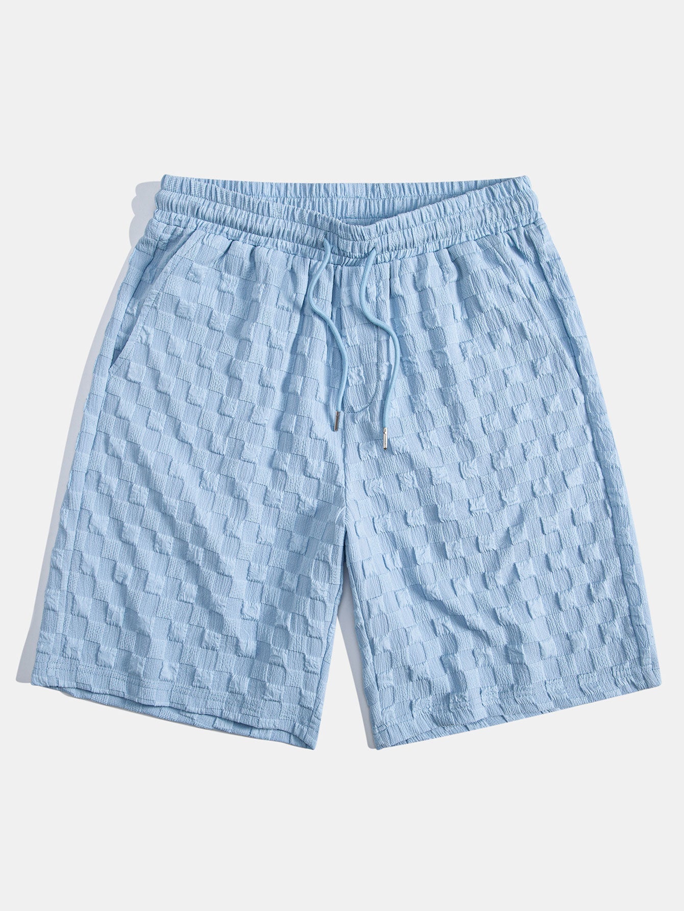 Men's Textured Woven Turtleneck Shirt and Shorts Set