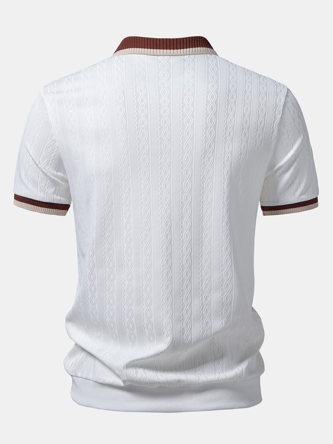 Men's Twisted Jacquard Quarter Zip Polo Shirt