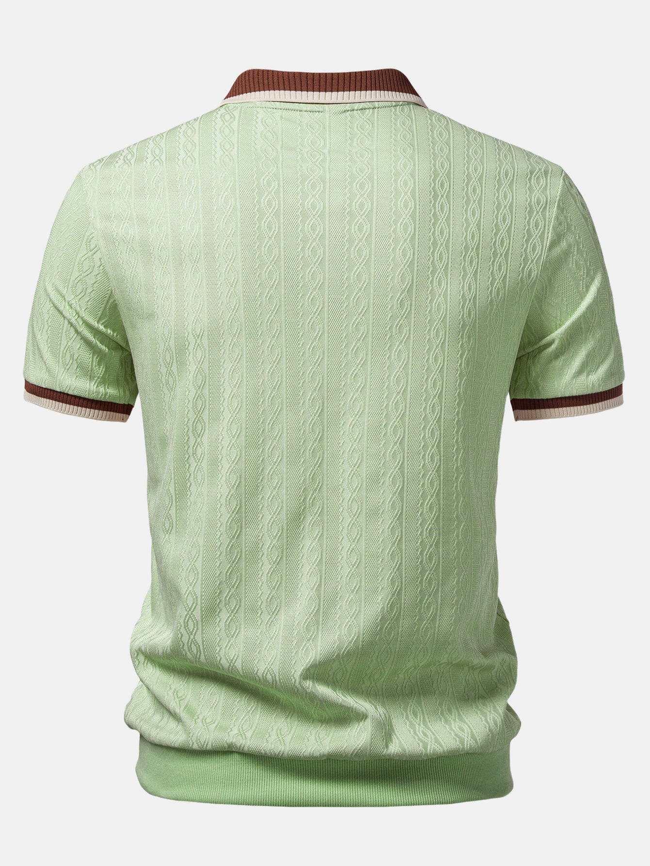 Men's Twisted Jacquard Quarter Zip Polo Shirt