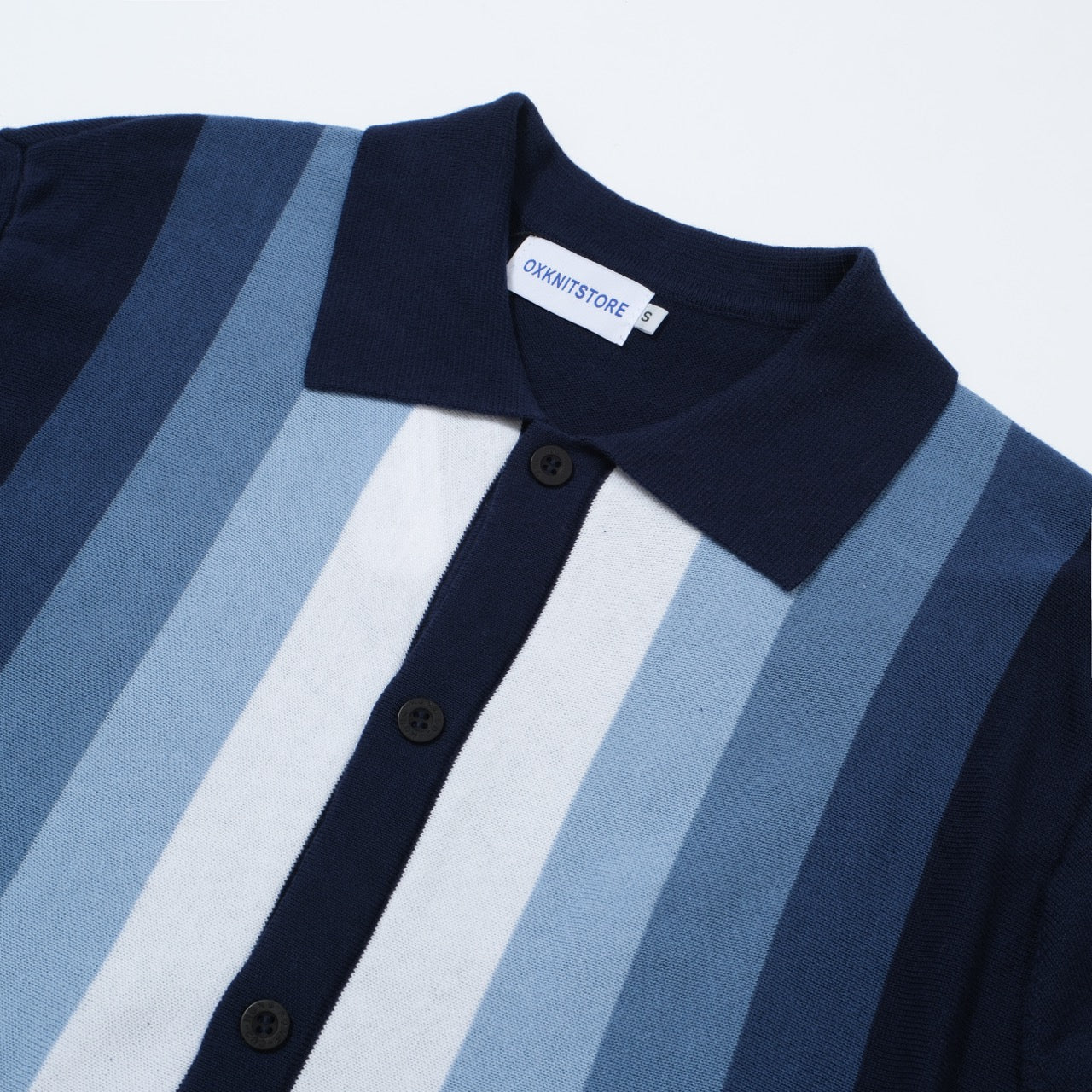 Men's Vertical Stripe Knit Polo Shirt