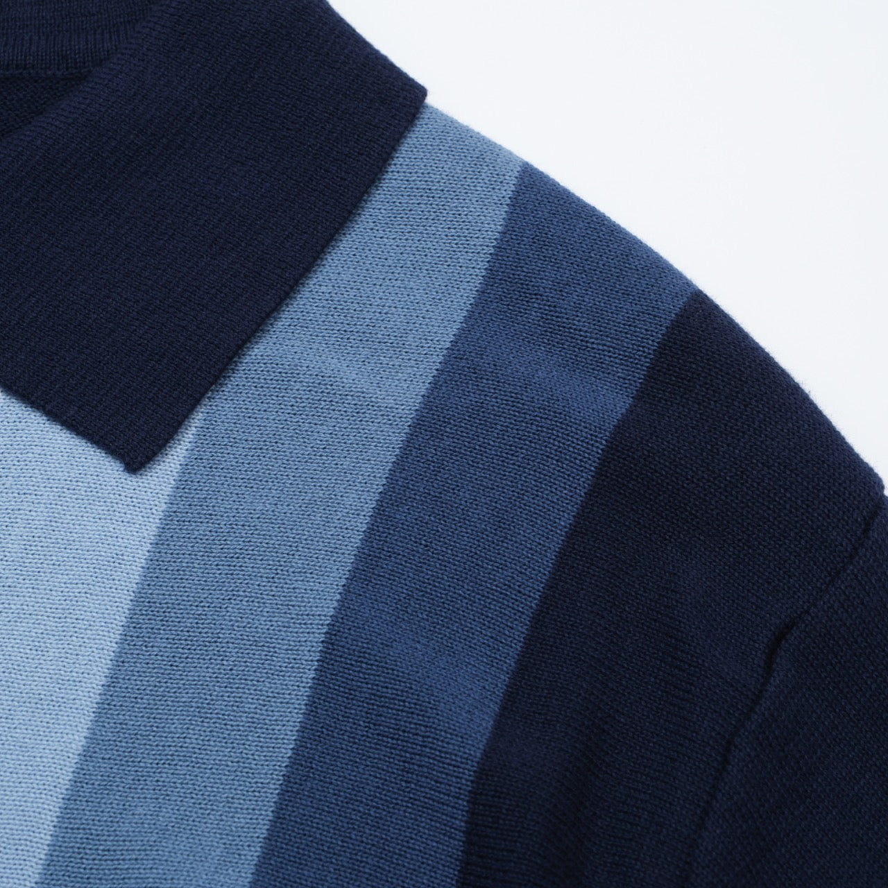 Men's Vertical Stripe Knit Polo Shirt