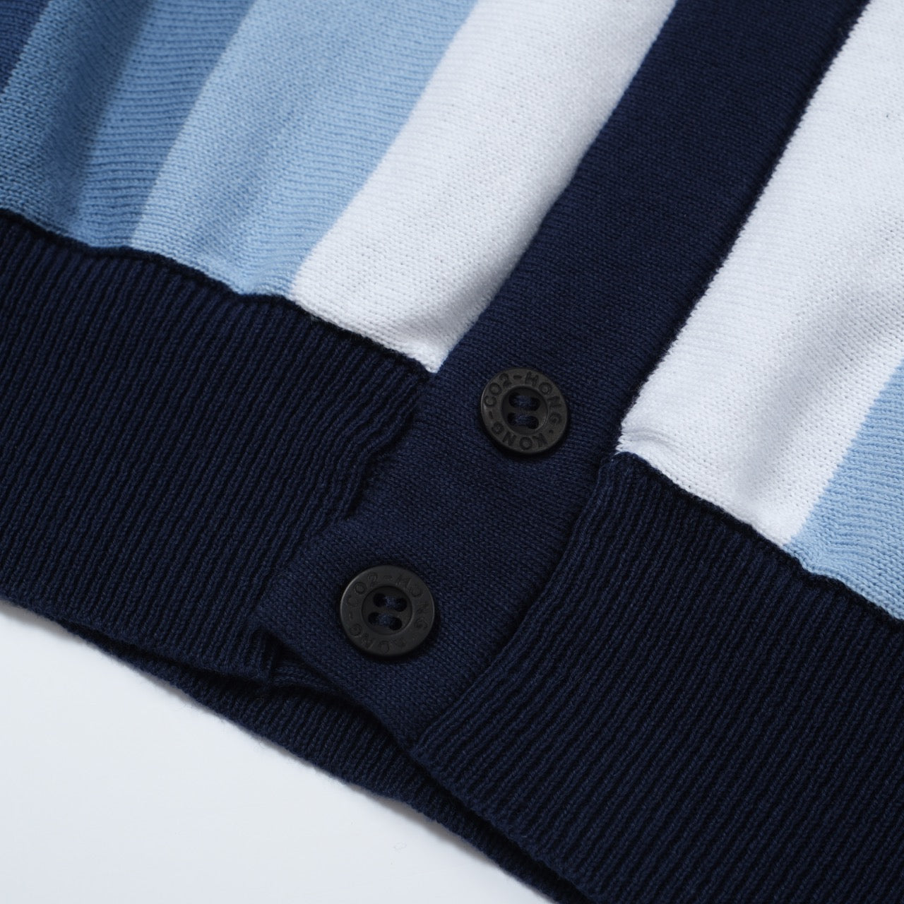Men's Vertical Stripe Knit Polo Shirt