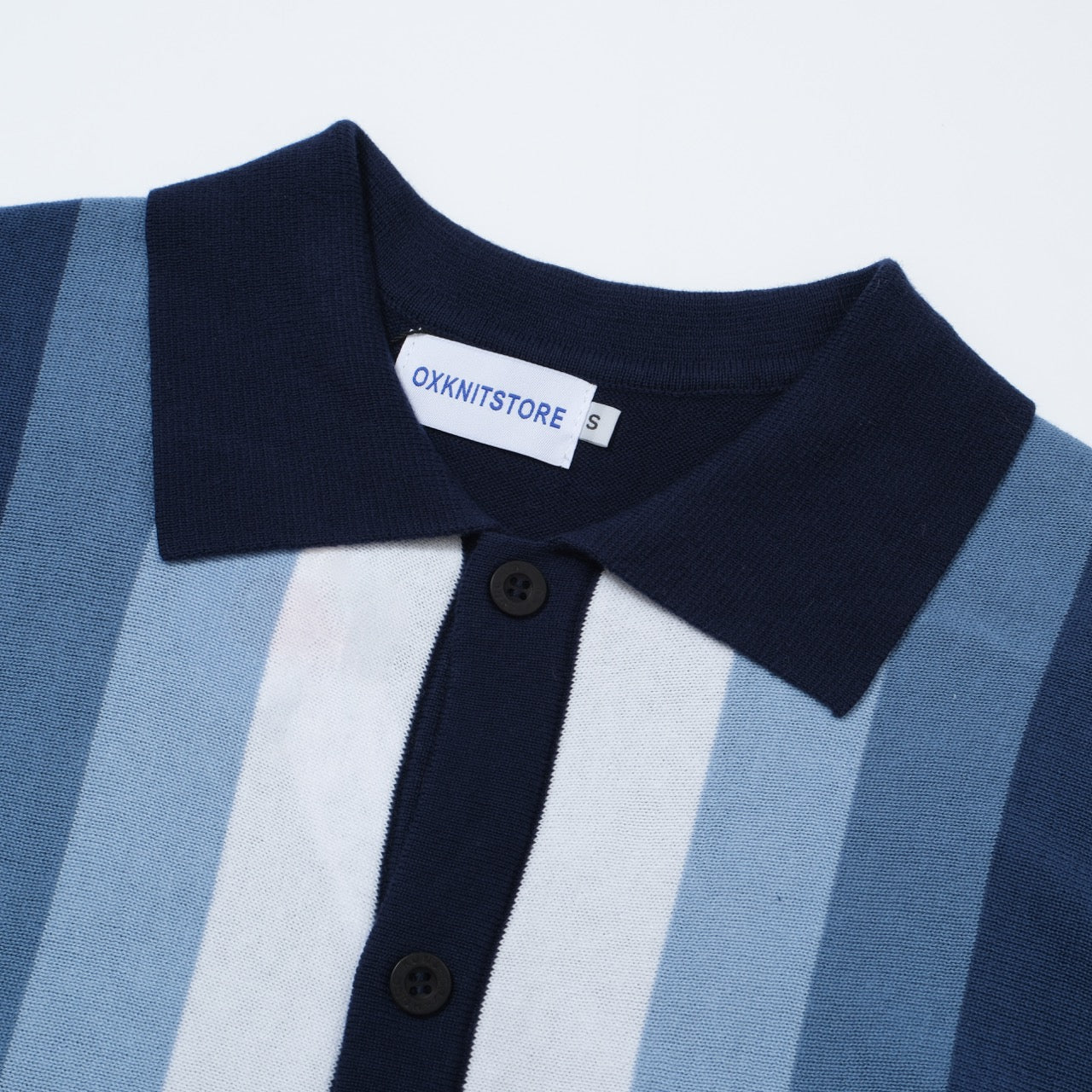 Men's Vertical Stripe Knit Polo Shirt