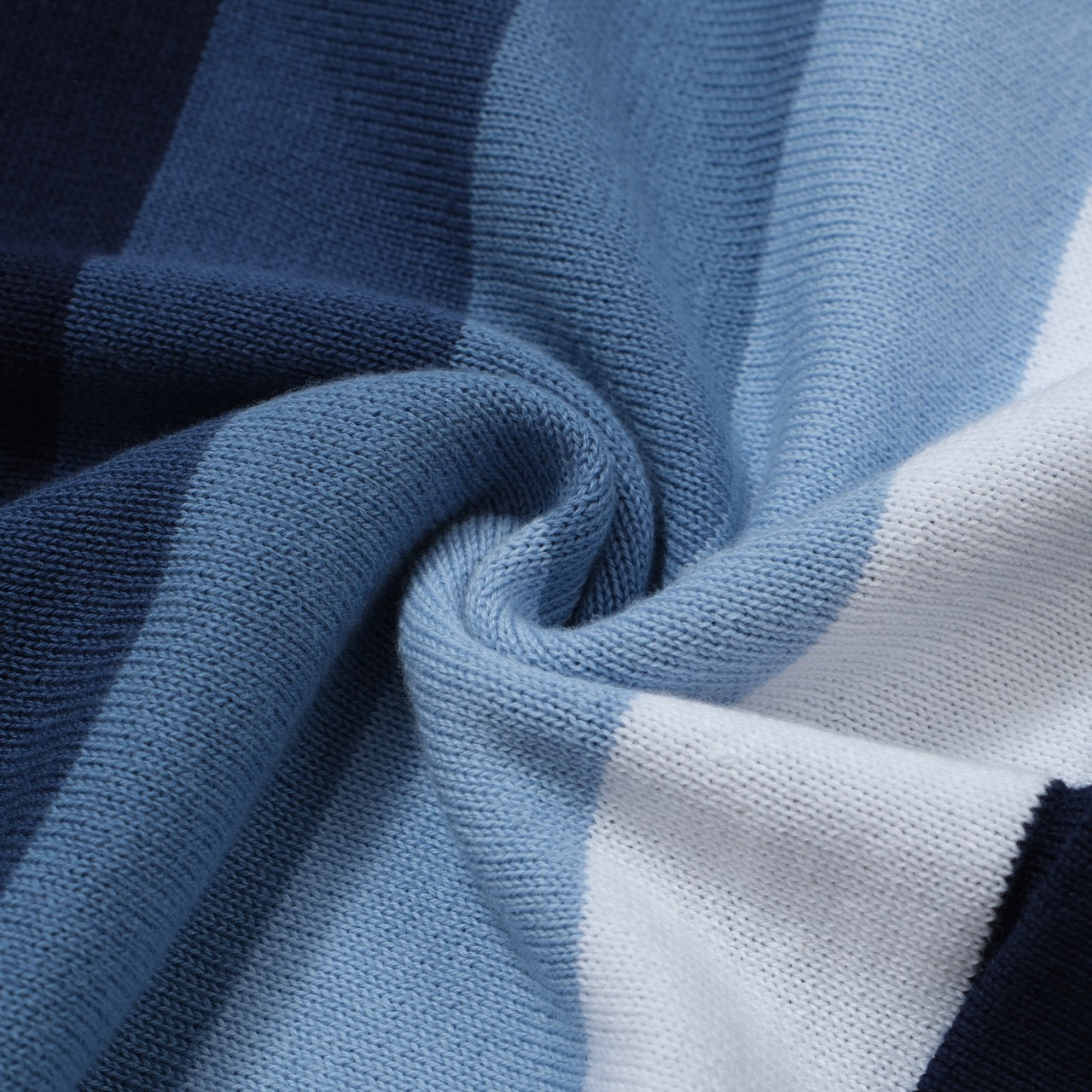 Men's Vertical Stripe Knit Polo Shirt
