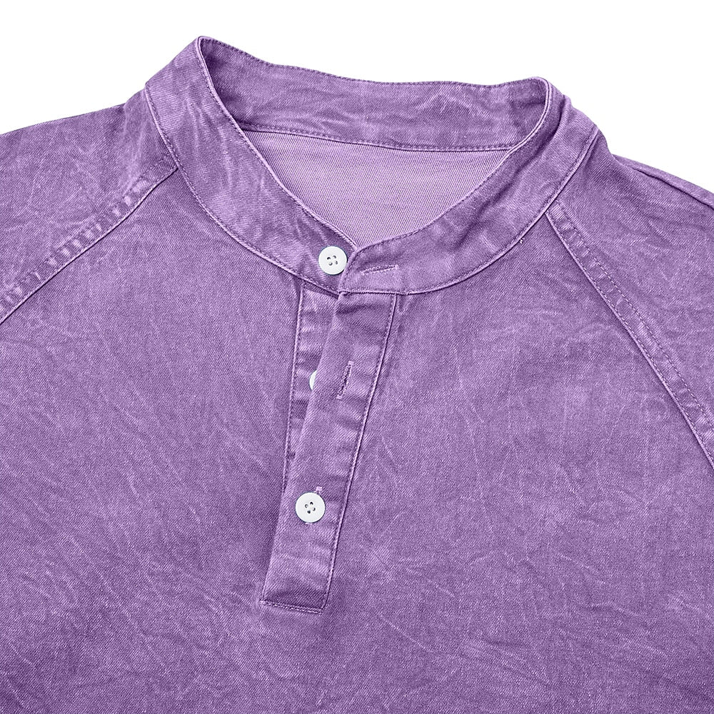 Men's Vintage Feel Cotton Henley Shirt