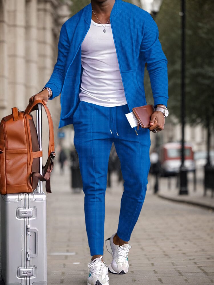Men's Waffle Knit 2-Piece Casual Set