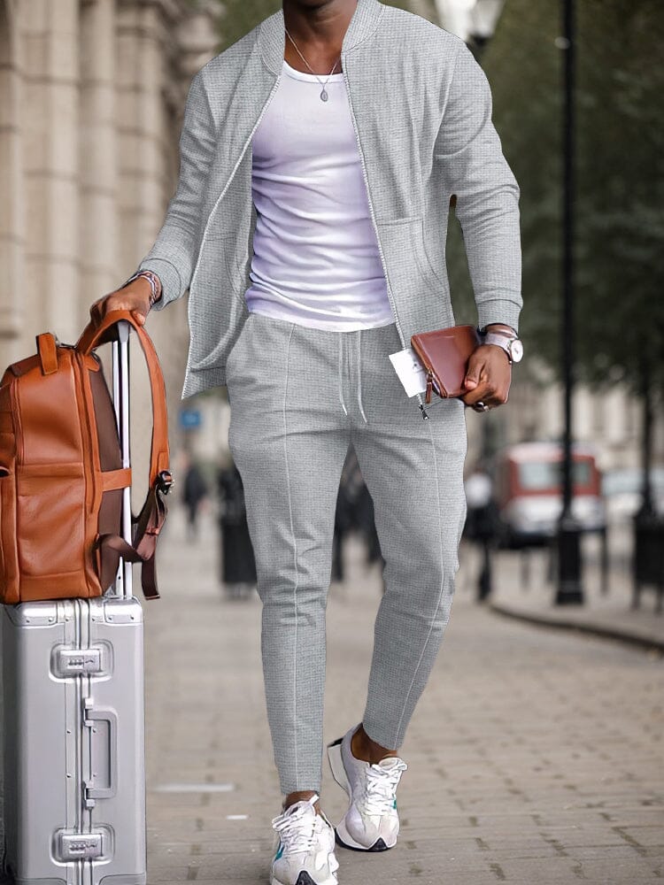 Men's Waffle Knit 2-Piece Casual Set