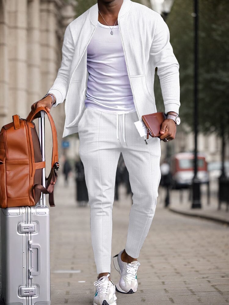 Men's Waffle Knit 2-Piece Casual Set