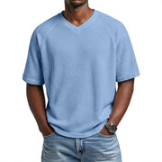 Men's Waffle Knit V-Neck T Shirt