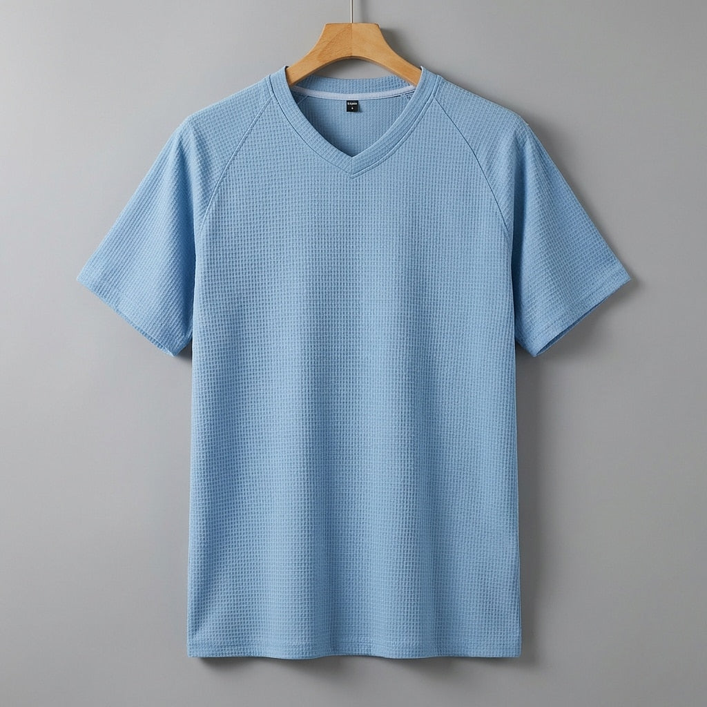 Men's Waffle Knit V-Neck T Shirt