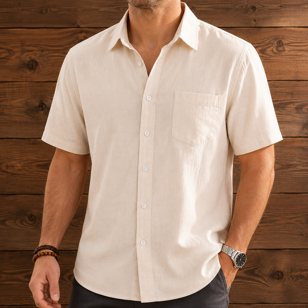 Men's Woven Button-Down Dress Shirt