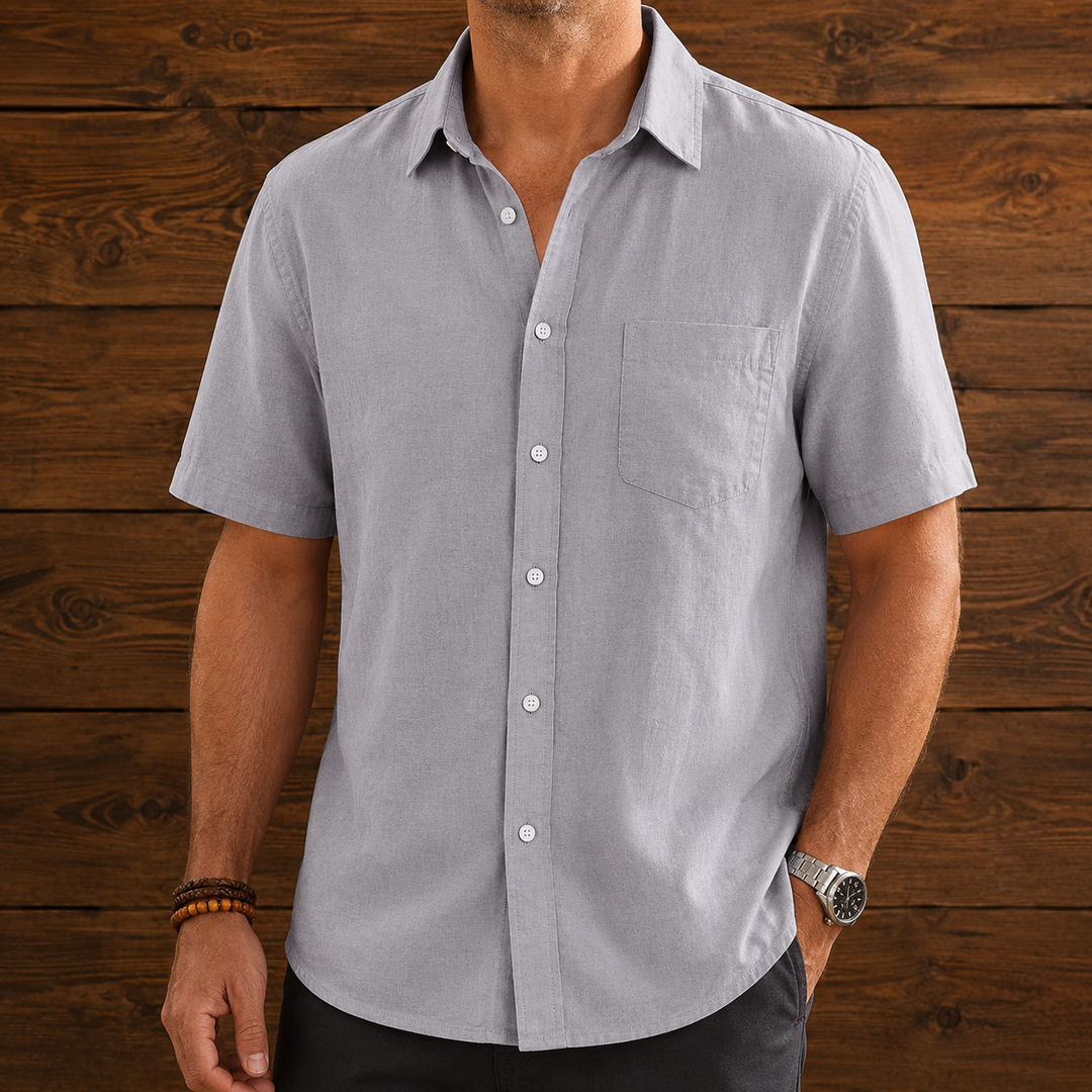 Men's Woven Button-Down Dress Shirt