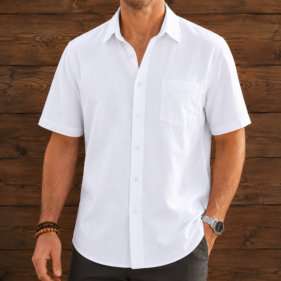 Men's Woven Button-Down Dress Shirt