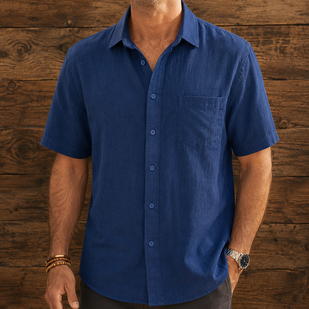 Men's Woven Button-Down Dress Shirt